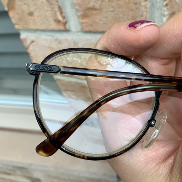 Vintage 90’S GUCCI GG1312 Eyeglasses Glasses Unisex Round Havana Brown Frame - Picture 16 of 16